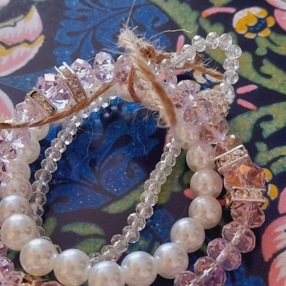 Set Of 3 Bracelts , Pearl, Crystal, - Picture 8 of 11